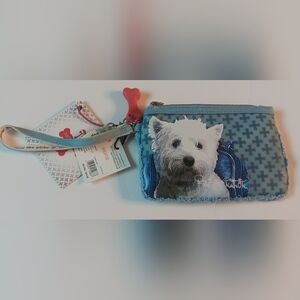 WESTIE Zipper Wristlet with Bone Charm